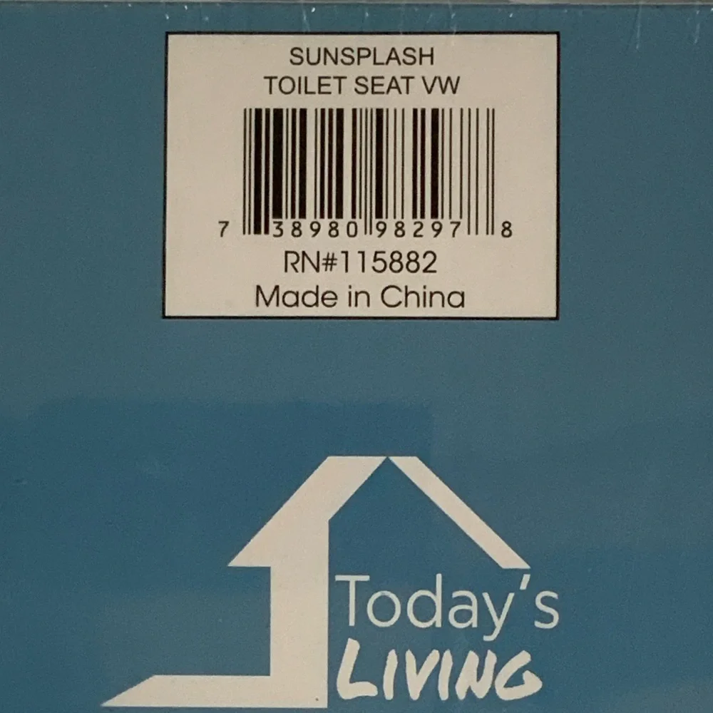 Toilet Seat Soft Floral Hinged White Blue Tan Multicolor “Sun Splash” Multicolor - Picture 12 of 14